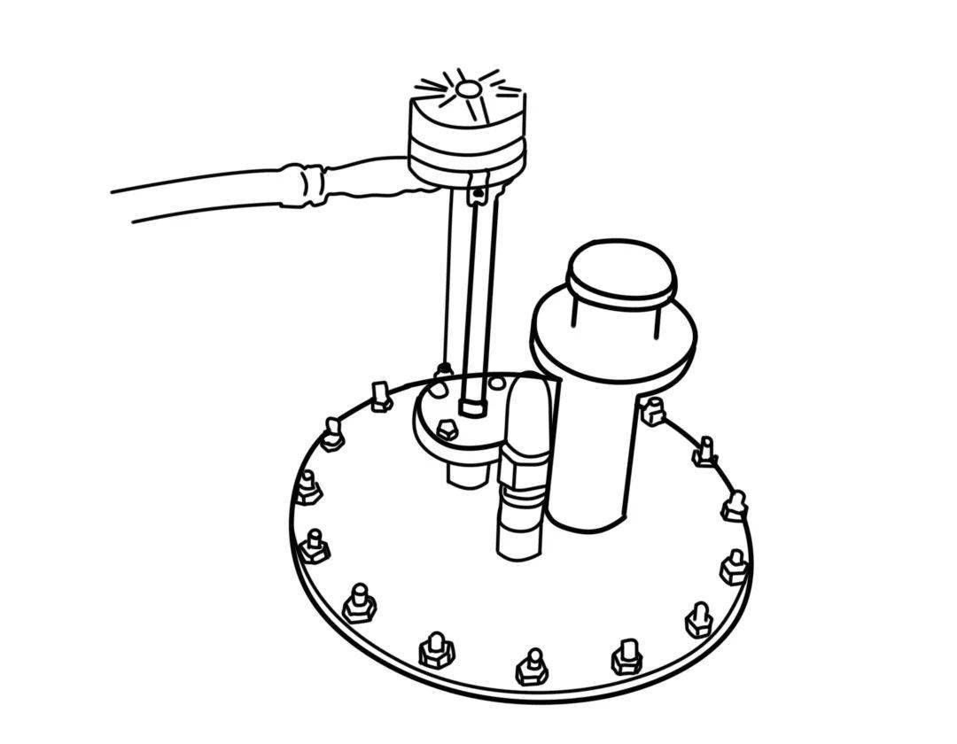 的雨水聚积到一定高度时则积水可由紧急排水口流入罐内以防浮顶由于负