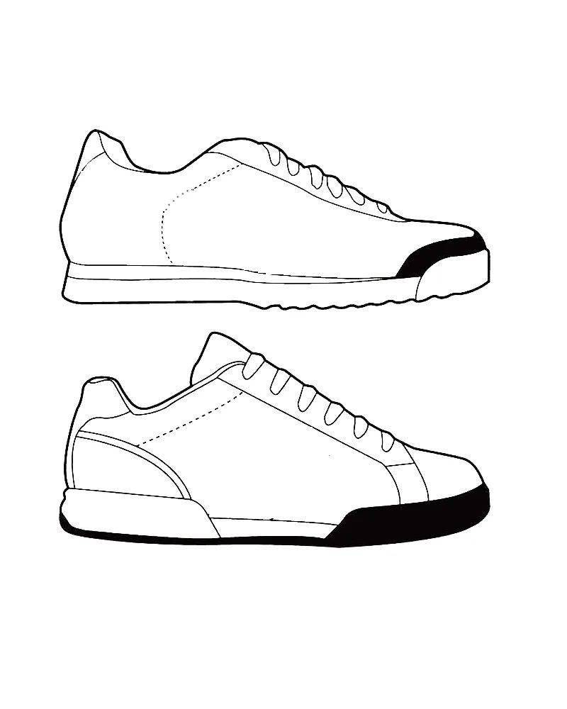 简单的鞋子三视图图片