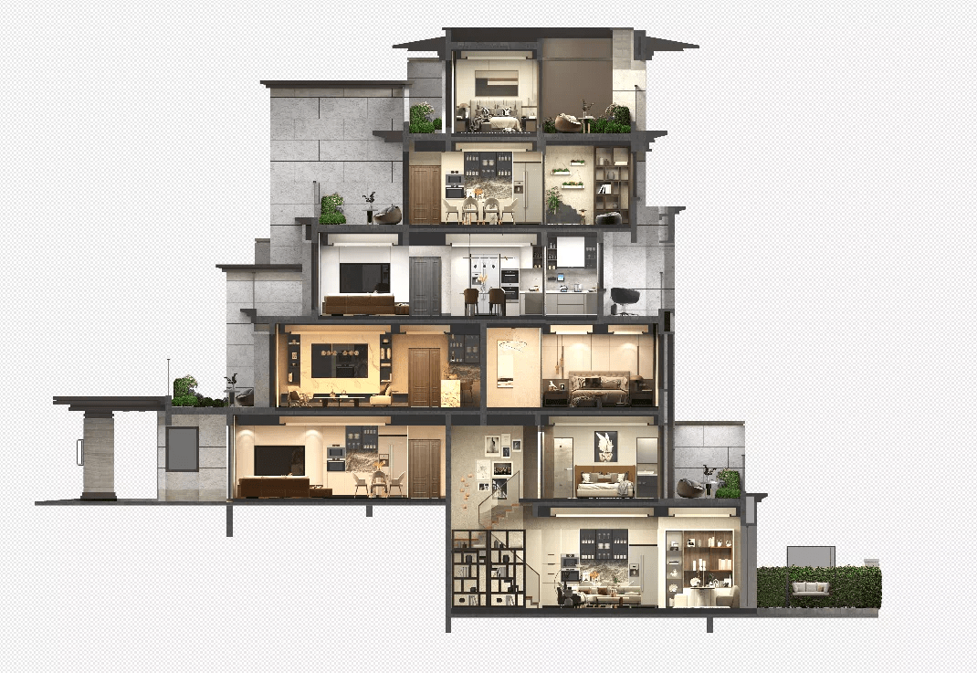 市场新晋出现的全新别墅概念,天府万科城映山微墅更是让叠拼和大平层