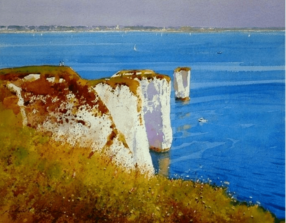 英国水彩画家richardthorn作品欣赏海岸礁石