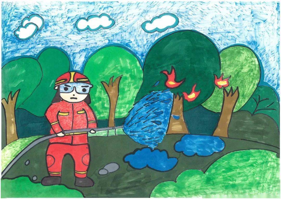 一二年级消防安全绘画图片