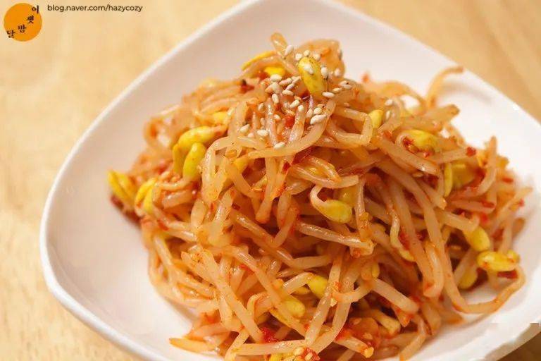 韩国人气食物做法教程【凉拌豆芽】