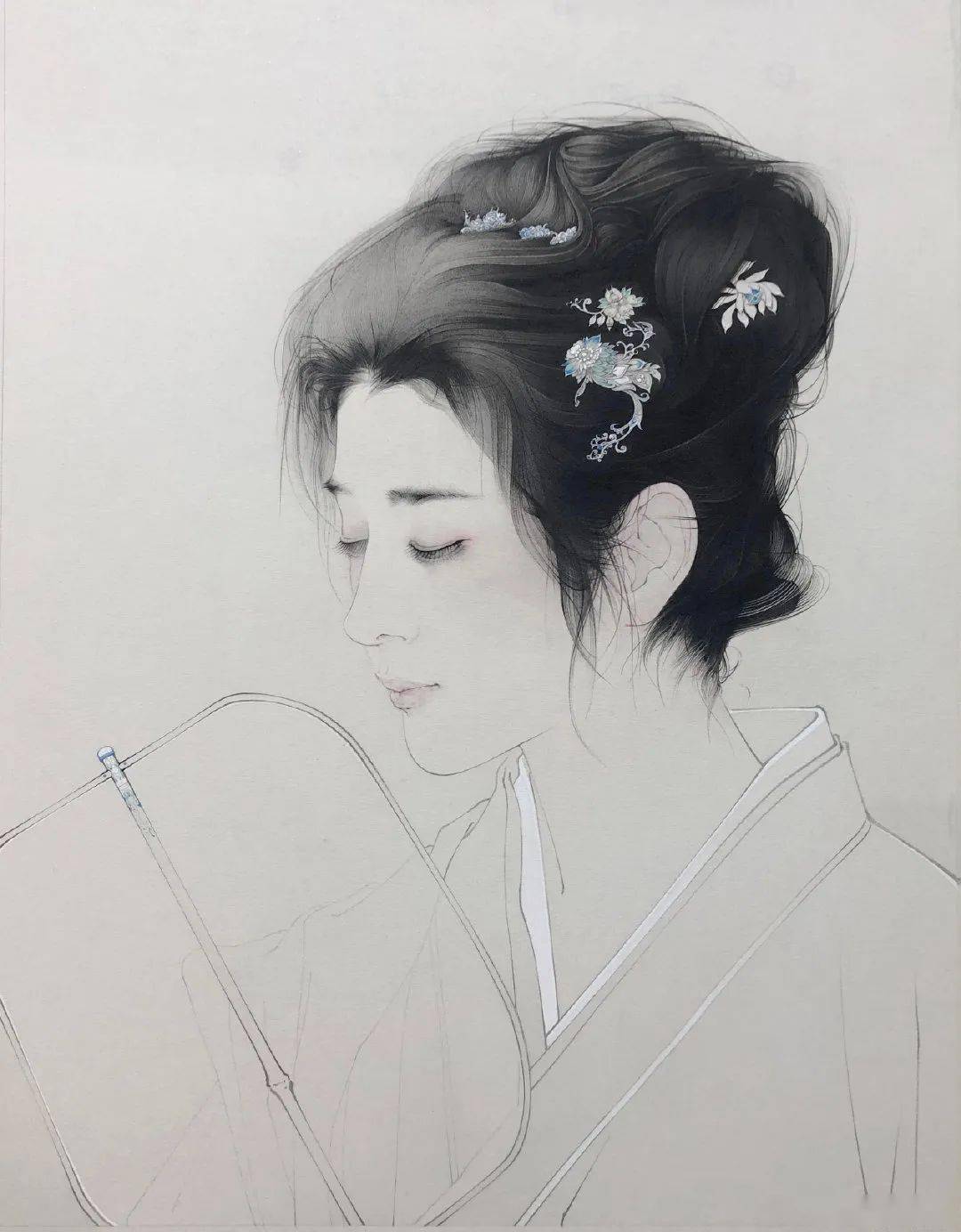 中国最顶级的美女工笔画家作品尽显少女360度极致柔美很惊艳第一张就