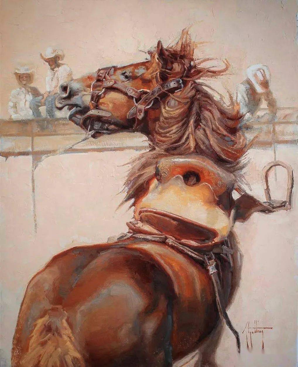 90后美女画家画马水平堪称一绝