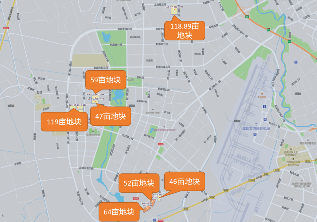 3黃水46畝,52畝,65畝tod用地持續推動雙流西站tod建設來源:房天下等注