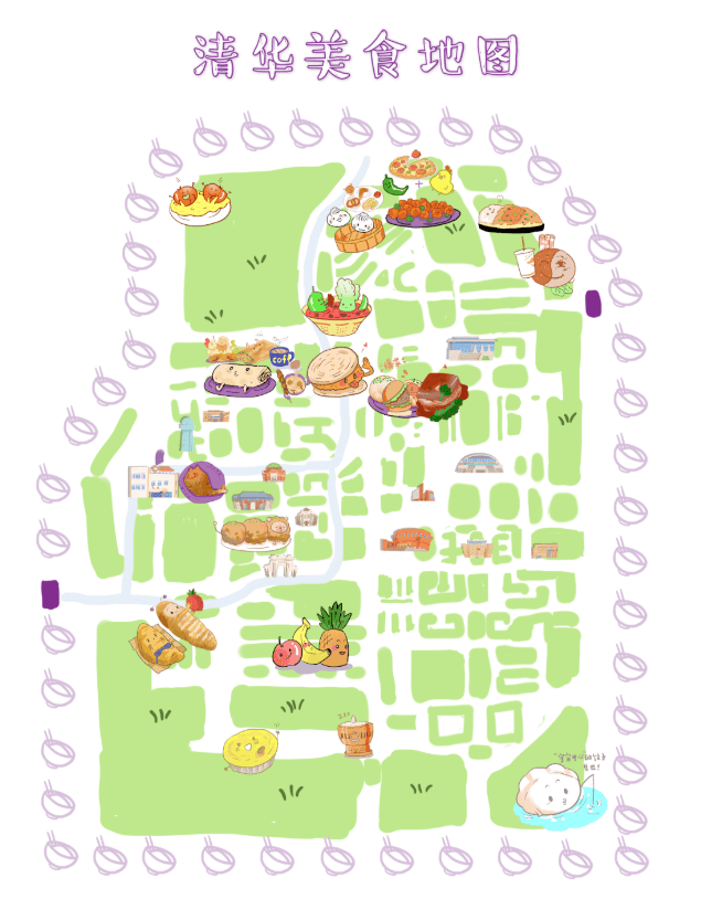 还有了自己的食堂"坐标表"于是,华科大有了自己的"吃货"地图:在找