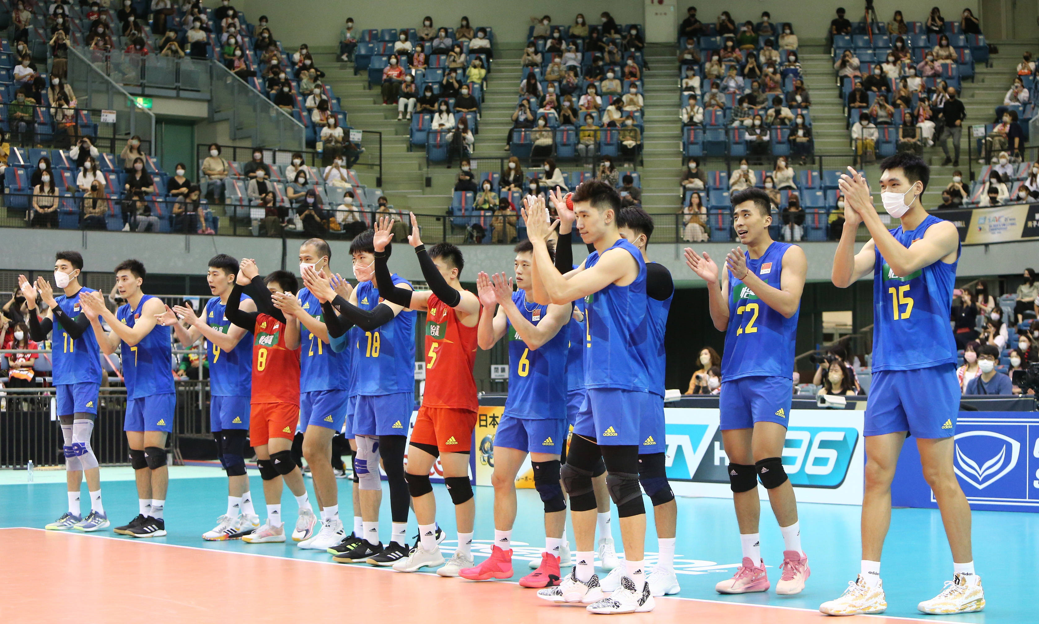 排球亚洲男排锦标赛中国队击败日本队