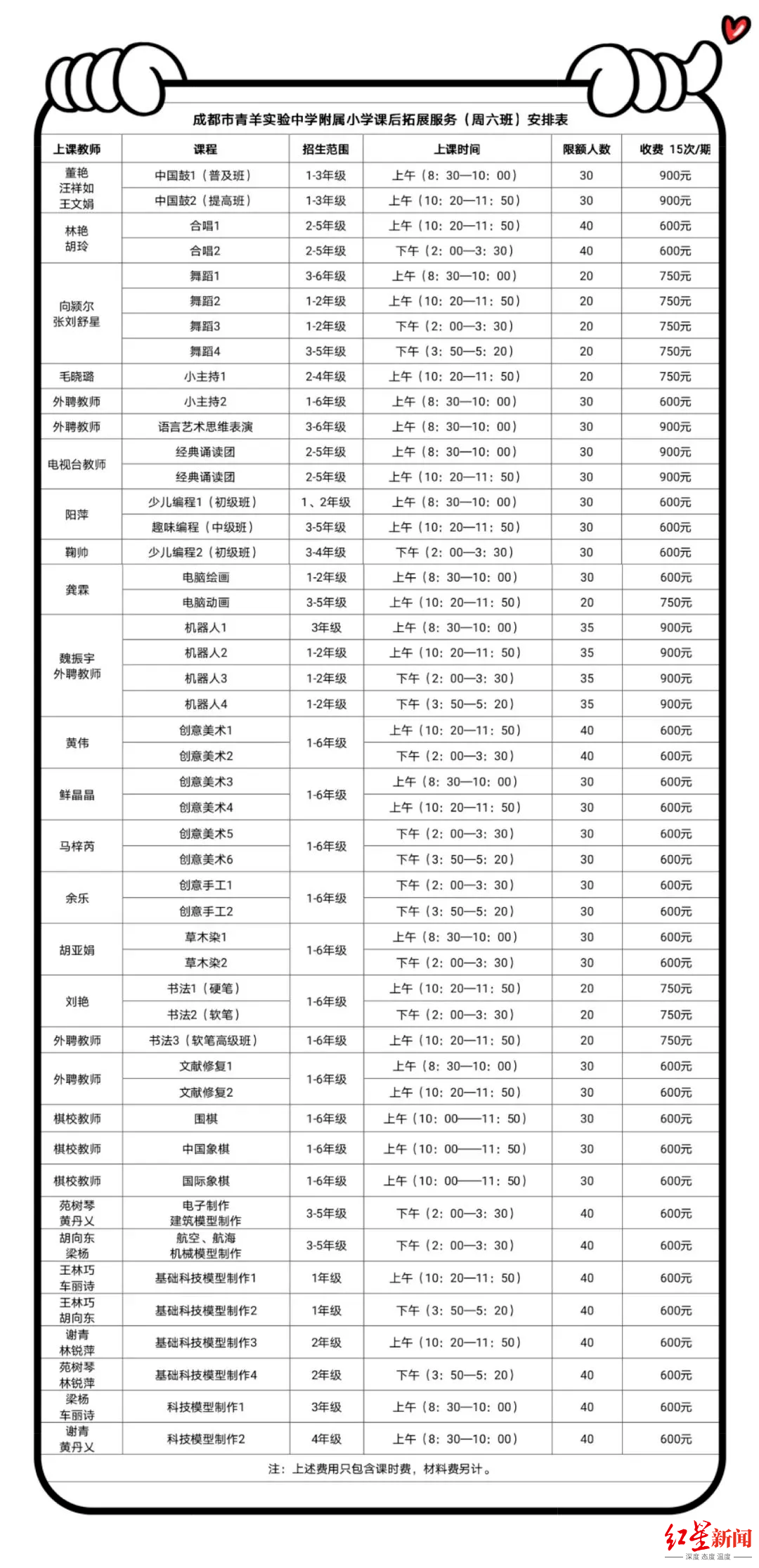 实验|成都这两所学校，周末也开托管班啦！