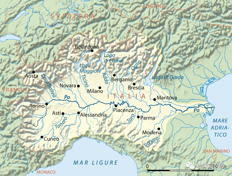 相比较于多山的南部,北部流淌着意大利的母亲河——波河.