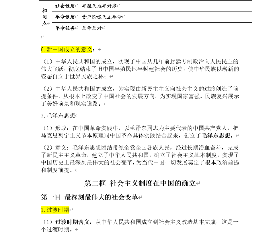 政治干货丨高中政治 必修一 重要考点总结 月考干货 附电子版 诗意信息网