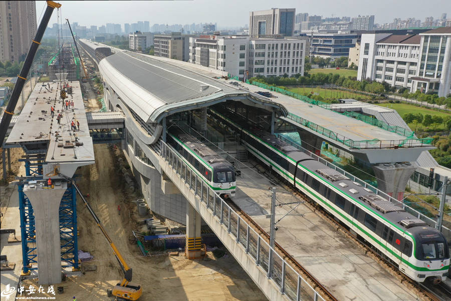 安徽首个"轨道并行"高架——合肥淮海大道高架桥完成跨地铁3号线