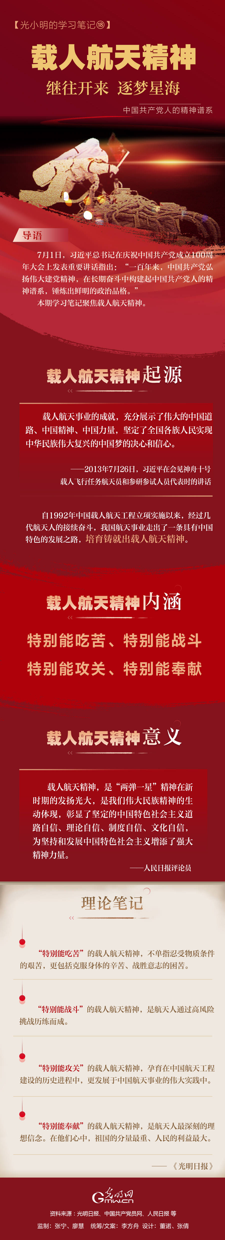 笔记|【光小明的学习笔记18】载人航天精神：继往开来 逐梦星海