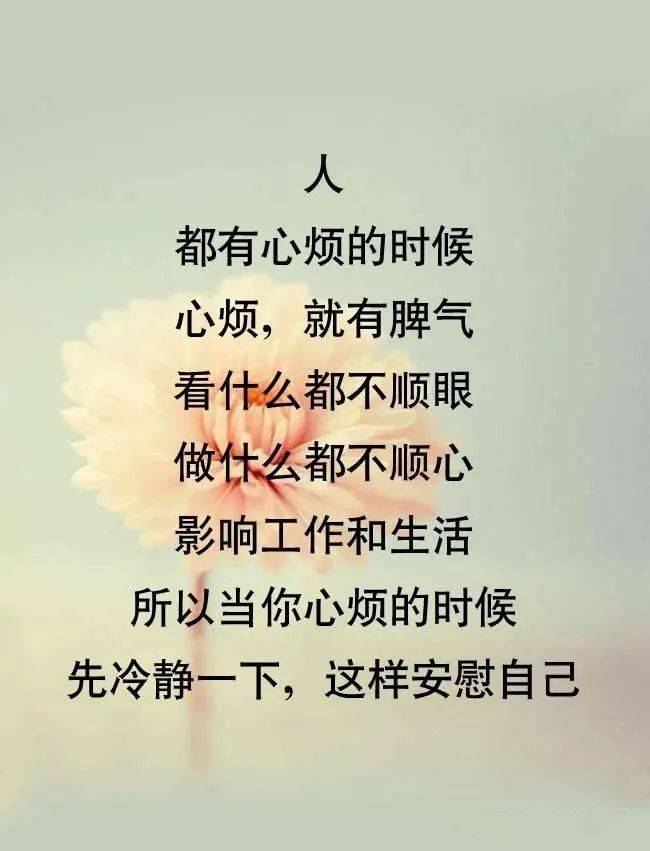 心烦的时候,读读这段话!