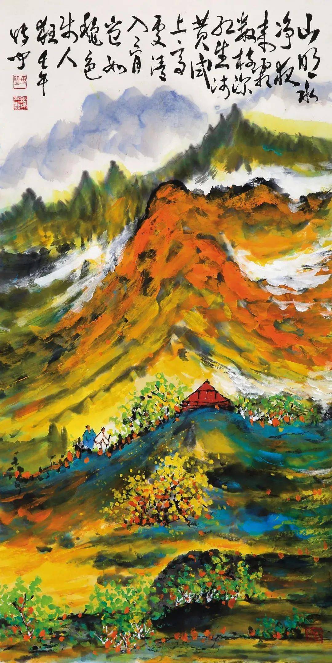 这位隐士的泼彩山水令人惊叹