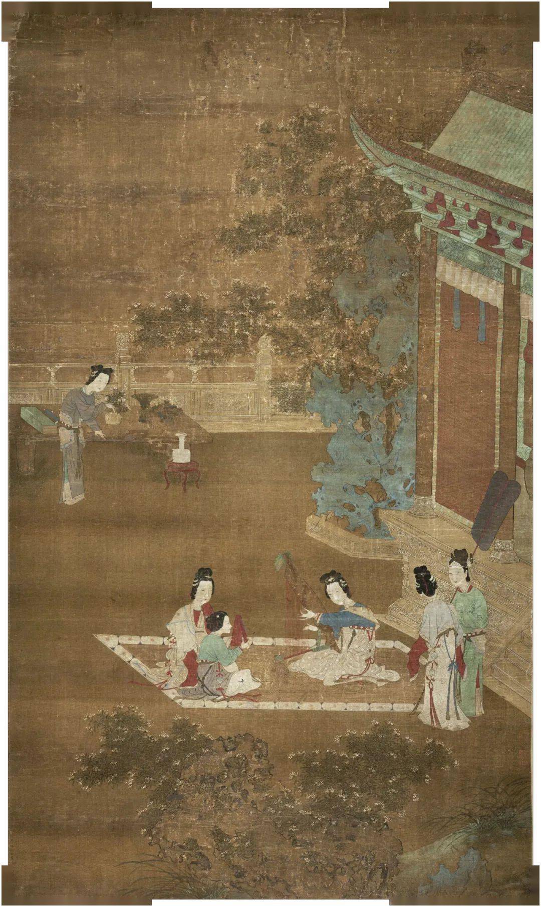 明 仇珠《女乐图轴》欣赏_人物