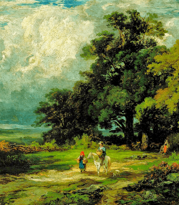 古典主义风格宁静的田园风景油画作品欣赏