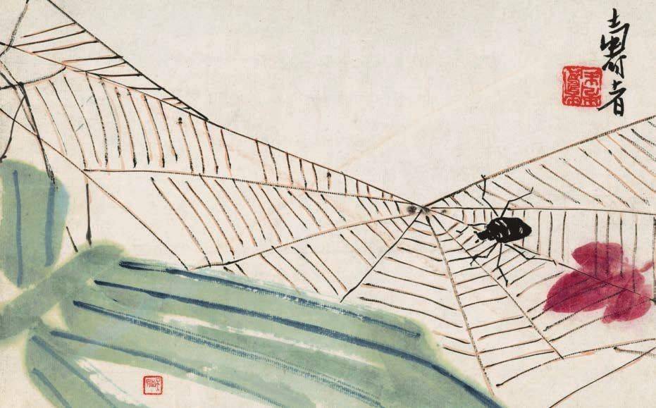 芭蕉蜘蛛图 年代不详——《听天阁画谈随笔》画者,画也.