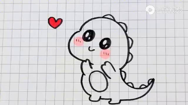 超萌的小恐龙简笔画