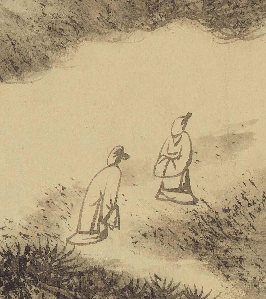 山水画中点景人物多用于表达意境,构造和点缀画面,使画面丰富且完整.