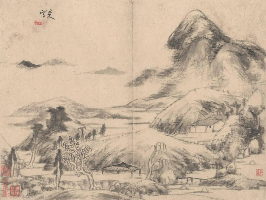 朱耷 仿董其昌山水图册为什么你画不好?