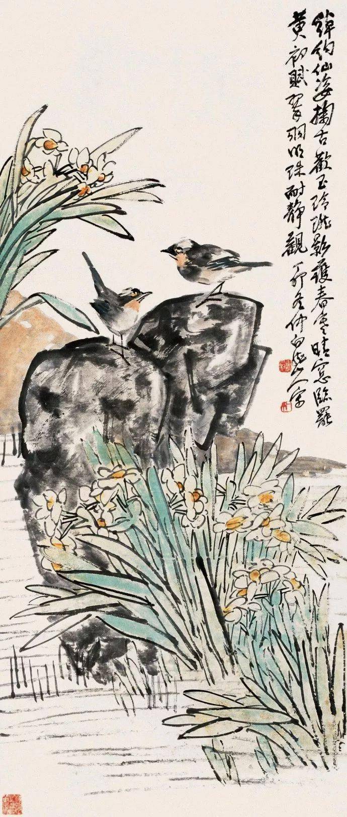 王一亭没骨花鸟太美了