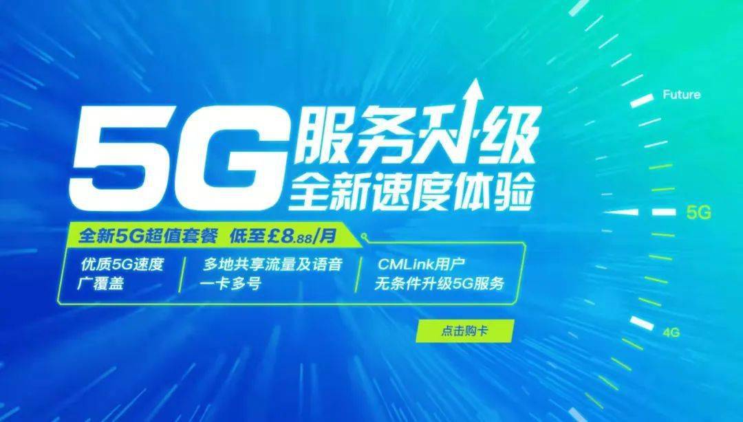 cmlink英國卡5g服務來襲一個字快