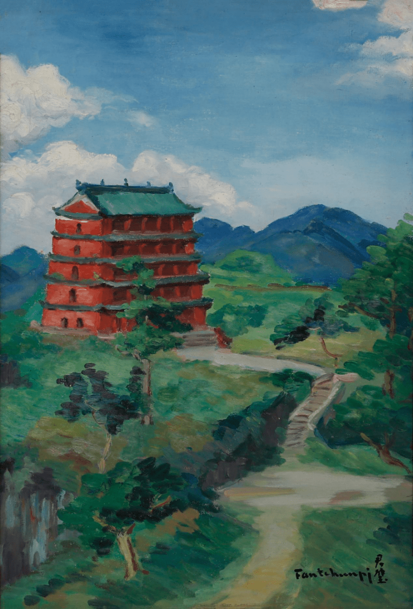《广州镇海楼》 方君璧 布面油画 1944年 广东美术馆藏