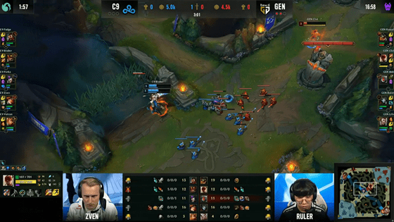 众人|LOL-S11：Clid盲僧七进七出潇洒开团，GEN 3-0横扫C9晋级四强
