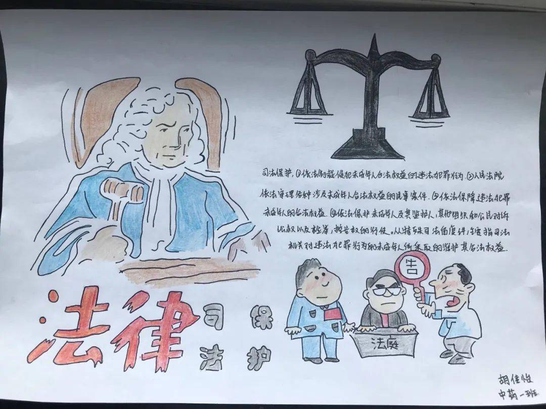 法律援助法绘画简单图片