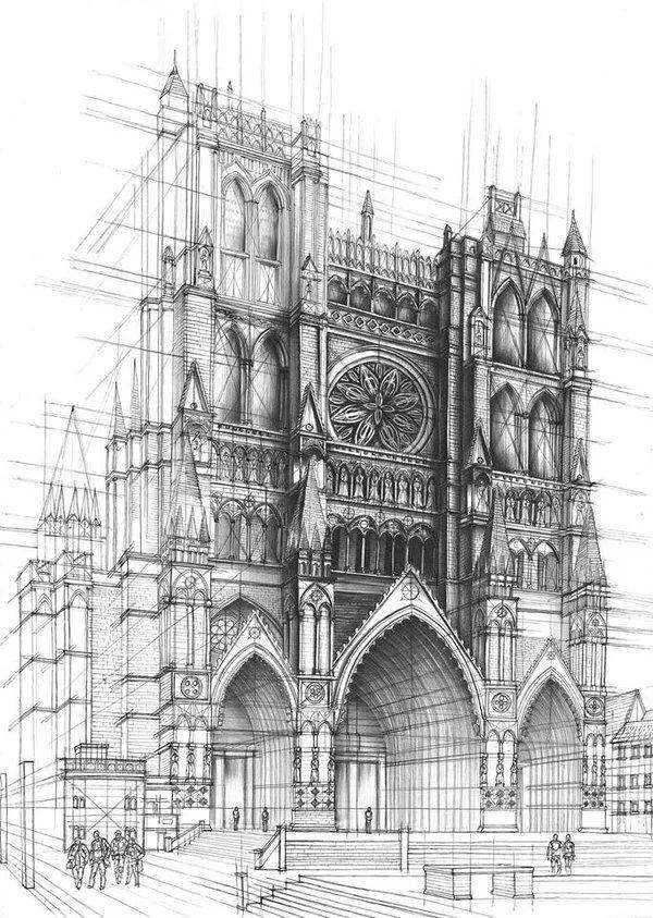 上百张建筑素描图拯救你薄弱的透视能力和空间感