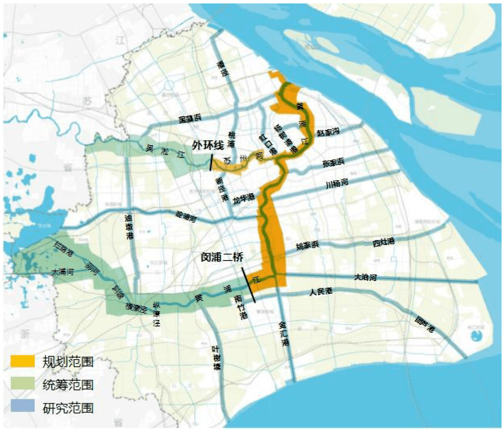 苏州河滨水空间则被定义为"一江一河"规划正式出炉正值"上海2035"开局
