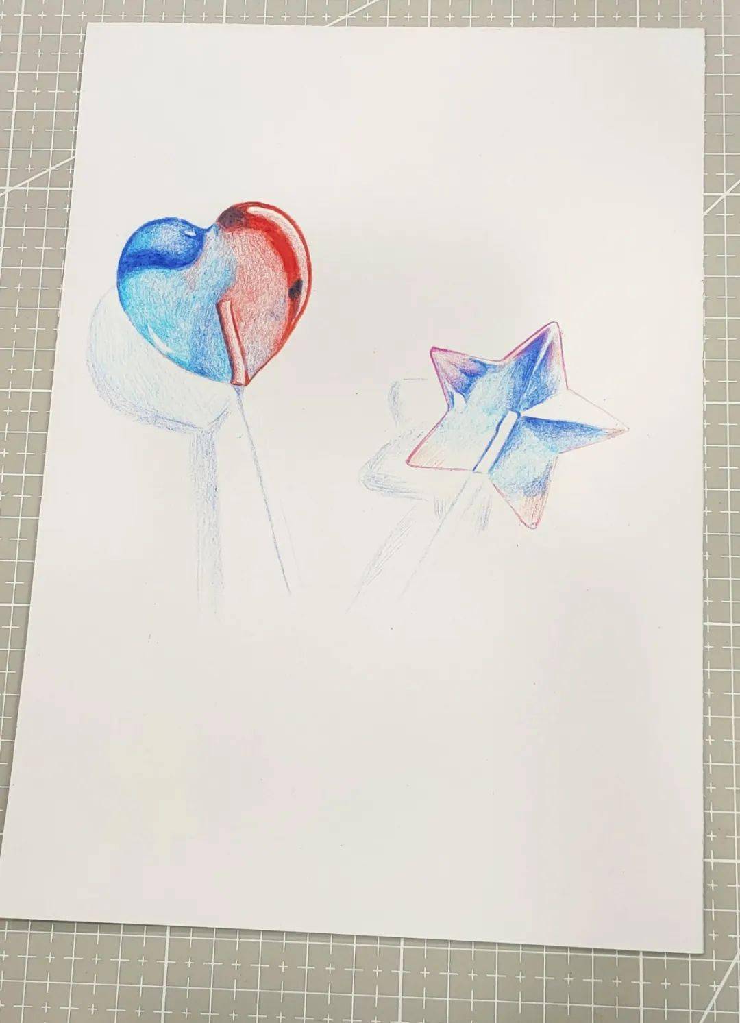 彩铅画跟我学零基础自学彩铅画星空棒棒糖