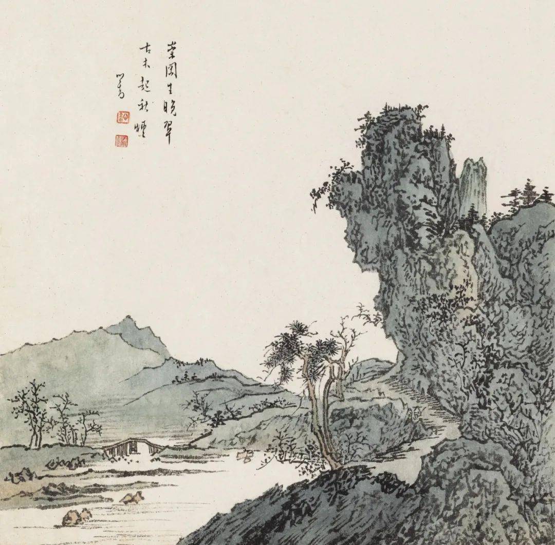 旧王孙笔下的秋景山水，明净宁静(图3)