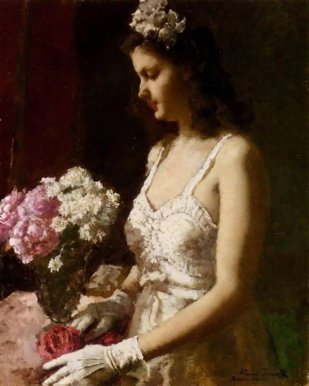 不一样笔触的贵妇夫人俄罗斯画家阿莱西奥伊苏波夫油画作品欣赏