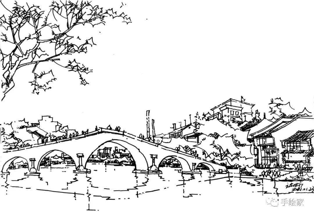 拱辰桥简笔画图片