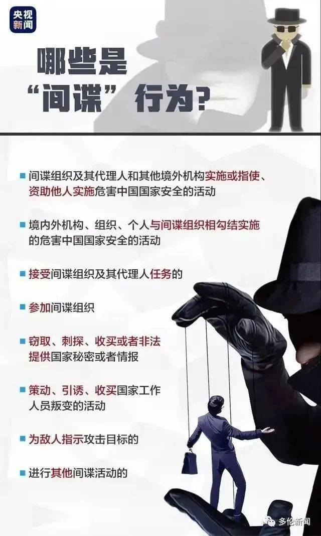 中华人民共和国反间谍法告诉你什么是间谍行为