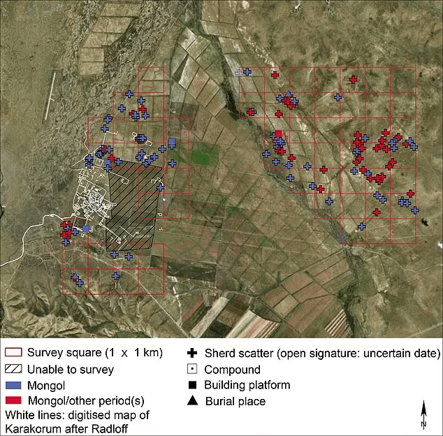 首次绘制蒙古帝国首都哈拉和林地图这里比以往估计的大得多