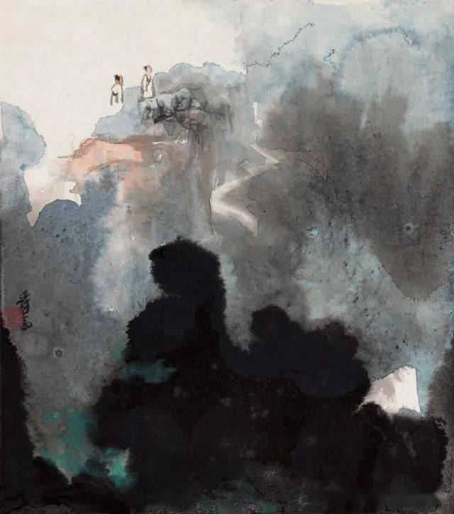 60幅国画大师张大千的泼墨泼彩山水画作品赏析