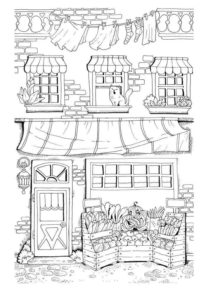 67线稿简笔线稿素材房子建筑线稿