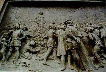 1600年布鲁诺支持日心说,被活焚而死 .