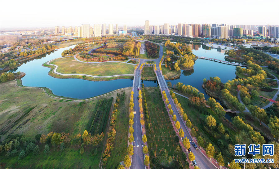 河南許昌:初冬芙蓉湖畔景色美