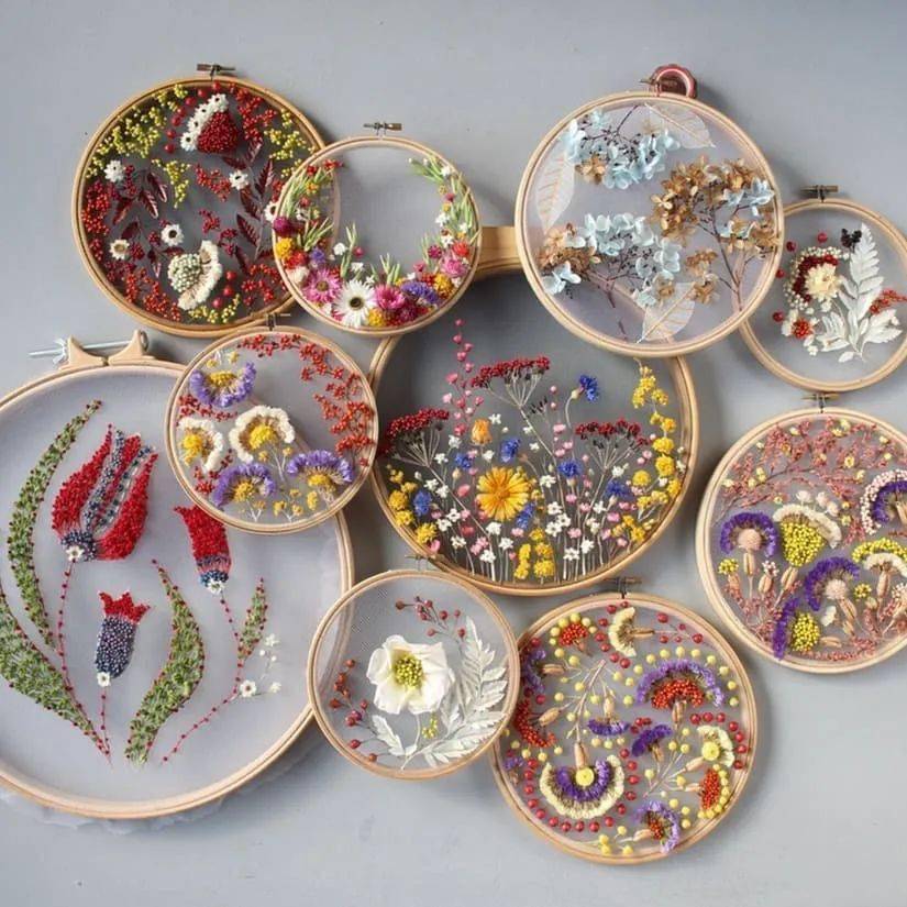 令人着迷的花花世界英国手工艺术家olgaprinku用花朵穿针引线