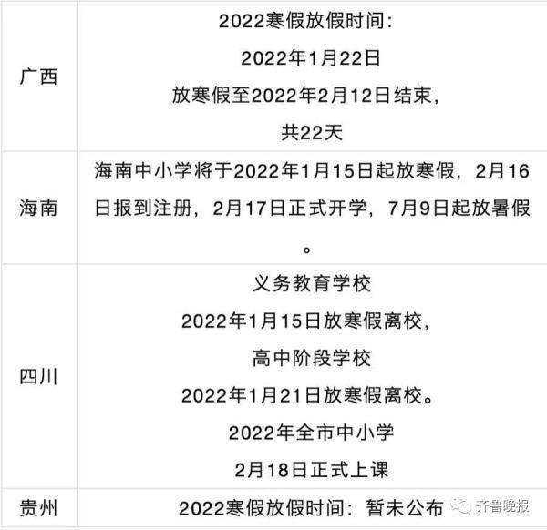 济南|山东多地中小学寒假放假时间公布！