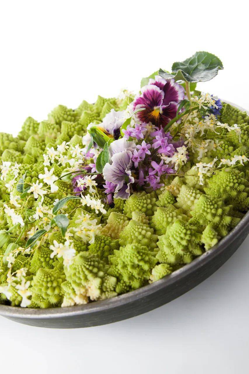 他用蔬菜水果创作的花艺获得大奖