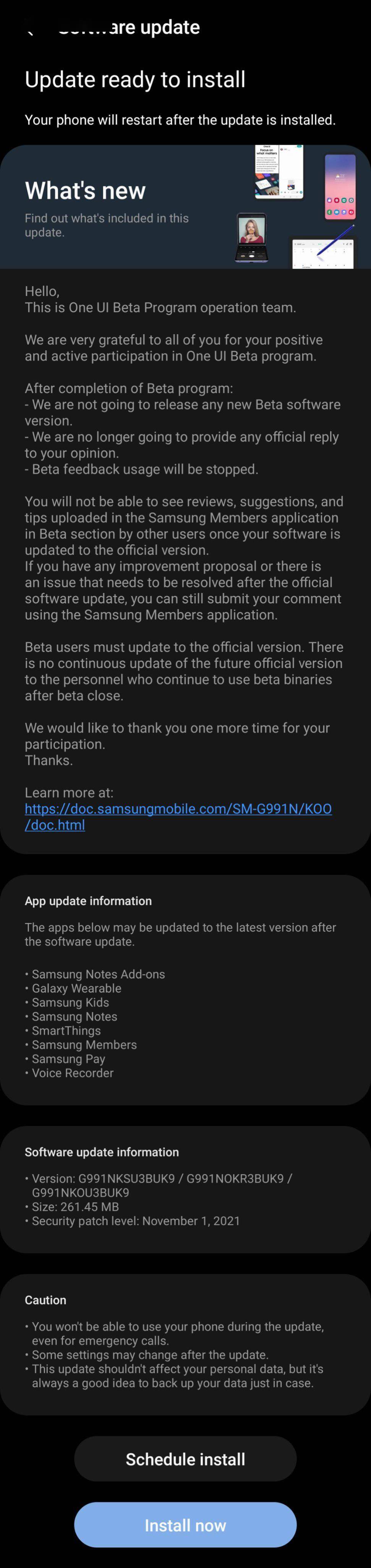 三星电子宣布正式推出 One UI 4，Galaxy S21 系列今日首批推送