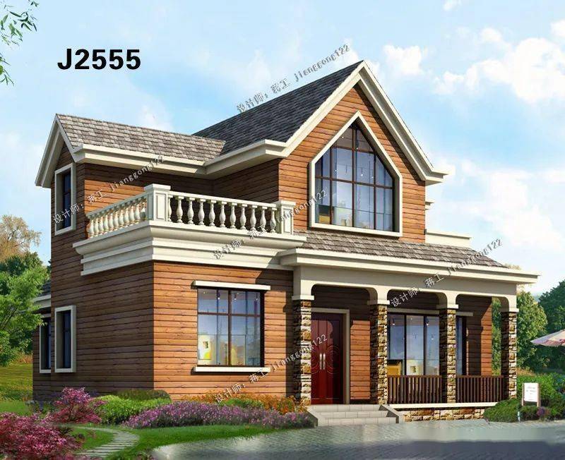 5款二层小别墅占地100平方米施工简单适合农村建造