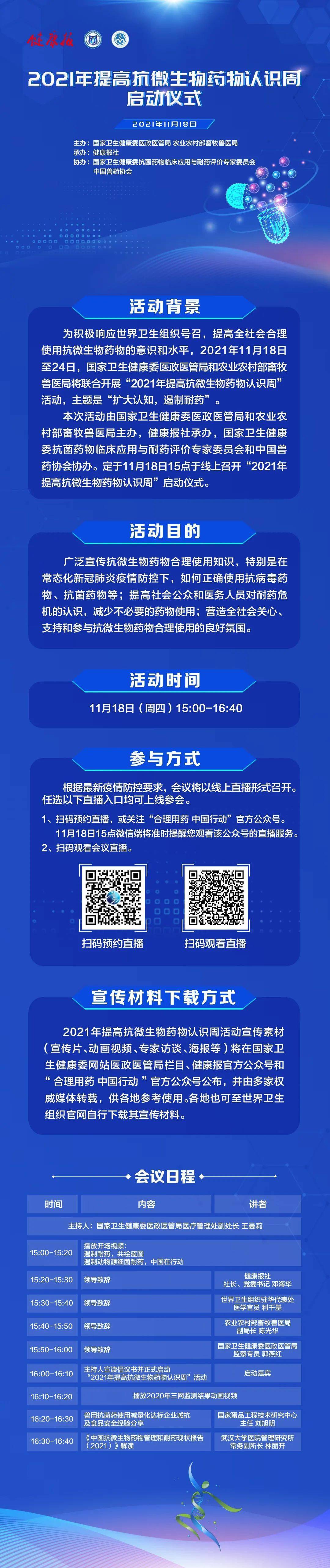 药物|时间调整！2021年提高抗微生物药物认识周启动仪式最新通知