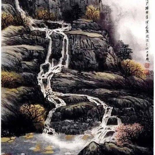 山水画中长泉的画法_山石