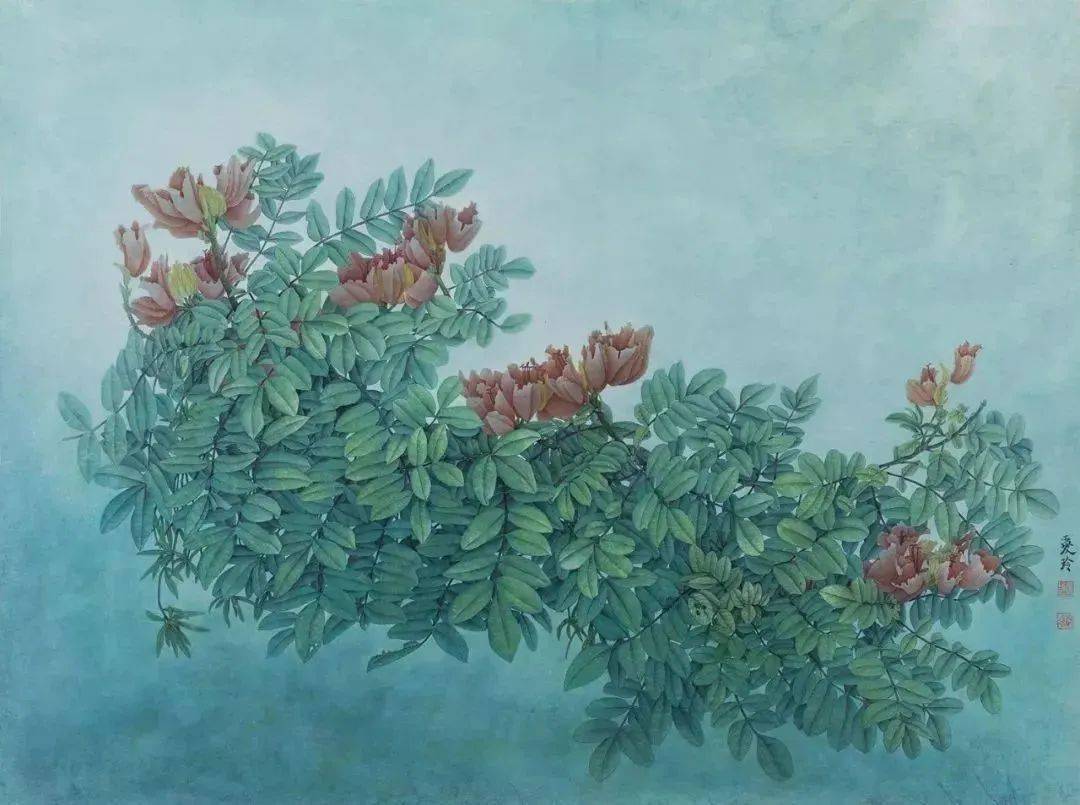 张爱玲的工笔花鸟画39图象一首首流淌的诗意