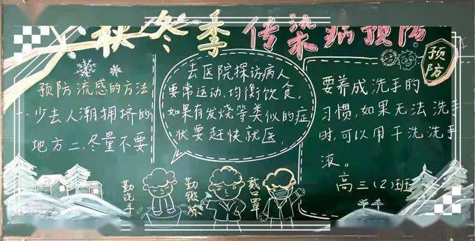 黑板报秋冬季传染病预防